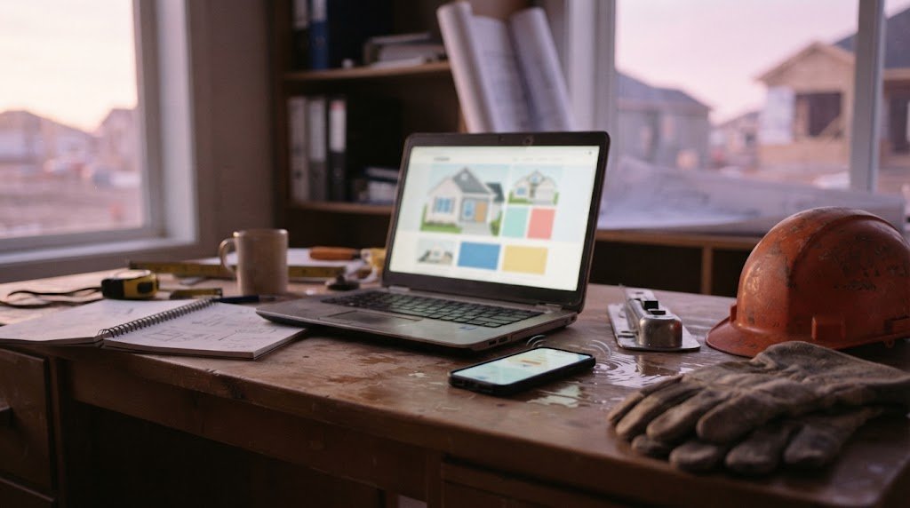 Contractor Website On A Laptop And Phone